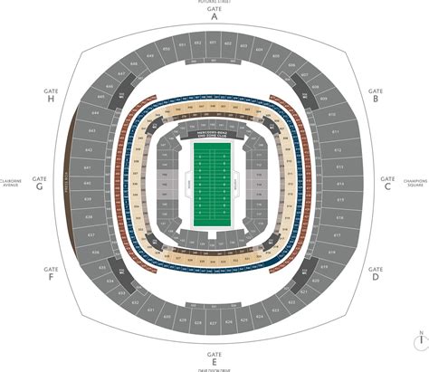 Caesars Superdome Seating Chart 2024 | New Orlean Saints Stadium ...