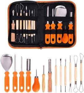 THR3E STROKES Professional Fruit Carving Tool Kit Ceramic & Pottery ...