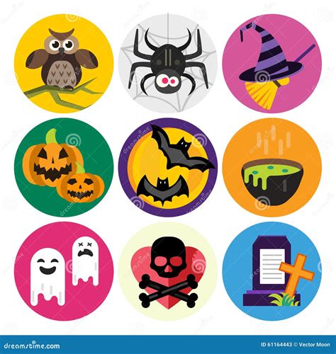 Halloween vector icons set stock vector. Illustration of castle - 61164443