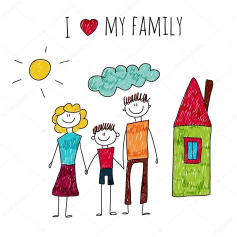 Vector illustration I love my family Stock Vector by ©Helen_F 91206536