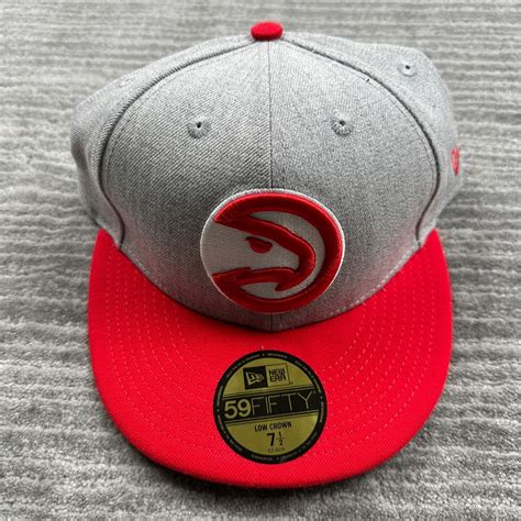 Atlanta Hawks Hat Cap Fitted Gray Red 7 1/2 New Era NBA Mens | eBay