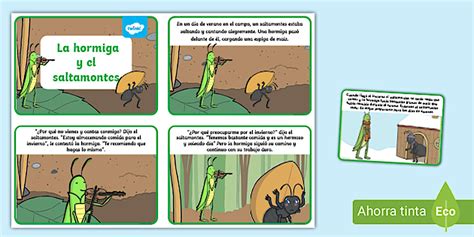 Black and White Cuento: La hormiga y el saltamontes - Twinkl