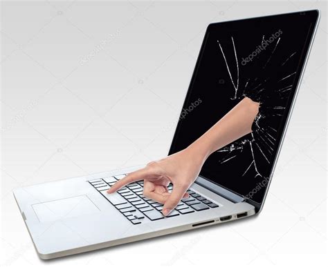 Hand Next to Broken Computer 的图像结果