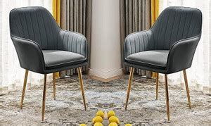 Toxigo Velvet Dining Chairs, Cushion Seat Chair for Living Room Bedroom ...