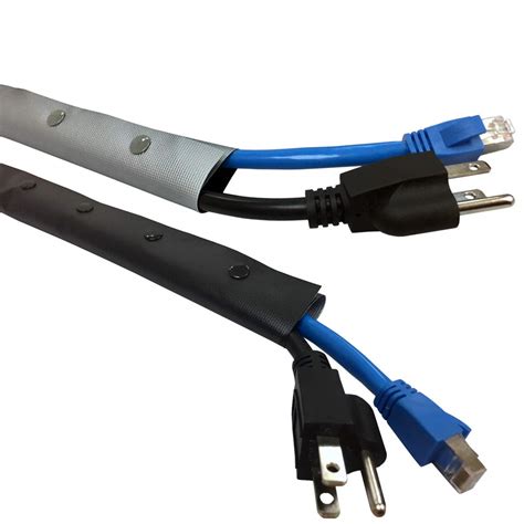 3/4" Flexible Side Entry Cable Sleeve Wrap Cover with Snap Button ...