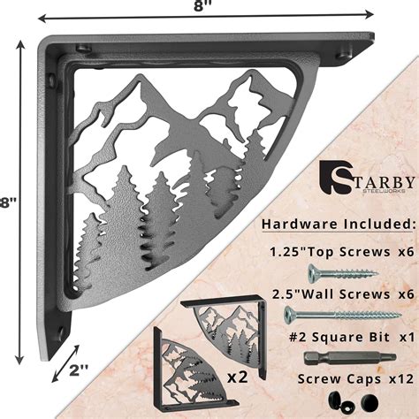 Buy Starby Heavy Duty Shelf Brackets ~ Metal Wall Corbel Supports for ...
