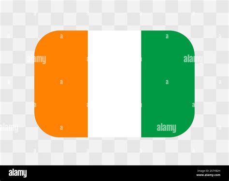Cote d Ivoire flag - rounded rectangle colorful flag representing a ...