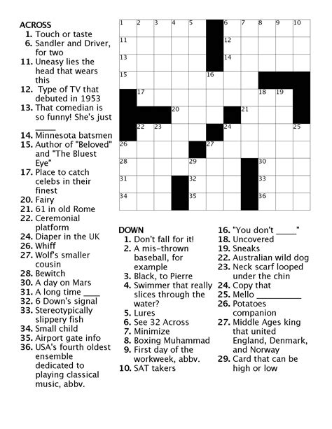 Crossword Puzzle Pdf Download - Printable Coloring Free