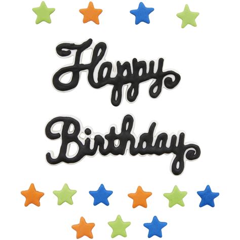 Wilton Edible Happy Birthday Cake Topper Royal Icing India | Ubuy