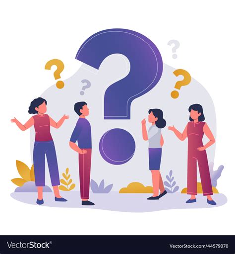 Flat people asking questions Royalty Free Vector Image