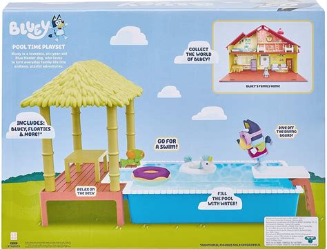 Bluey Pool Time Playset With Bluey Figure and 4 Accessories Ages 3+ New ...