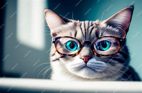 Smart Cats With Glasses