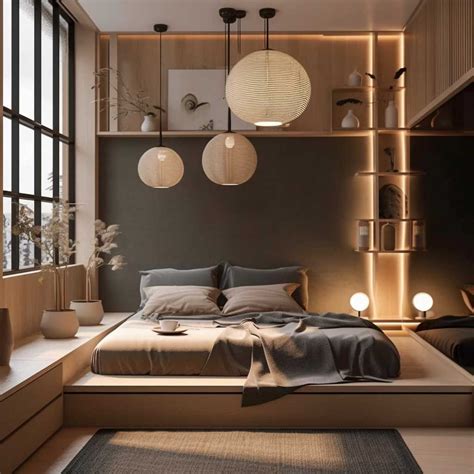 tiny japandi bedroom