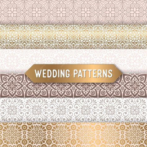 Premium Vector | Seamless luxury wedding patterns