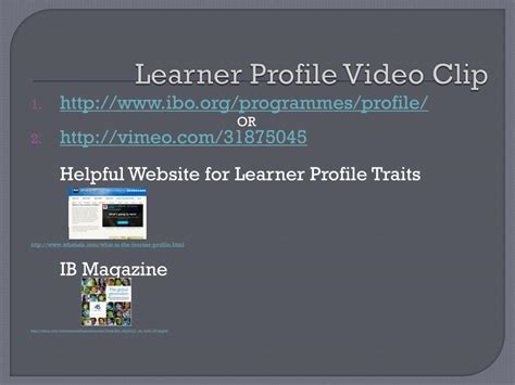 Learner Profile Lessons 的图像结果