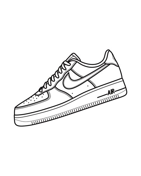 Air Force 1 Outline | Printable Wall Art | Sneaker Print | Home Decor | Classic Trainer | Gift ...