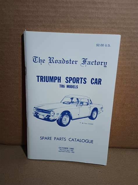 The Roadster Factory Triumph Sports Car TR6 Models Spare Parts Catalogue 1980 | eBay