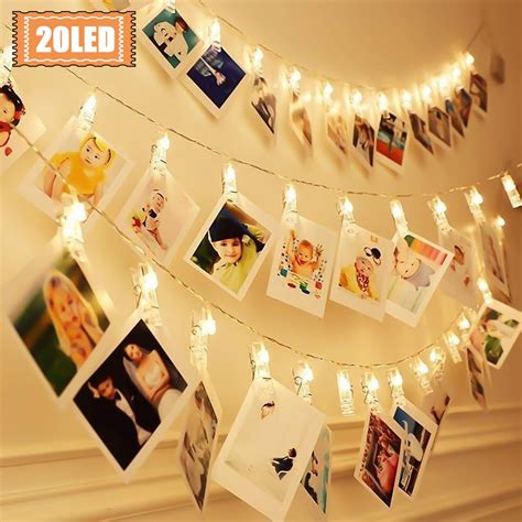 EEEkit Photo Clip String Lights - 40/20 LED Fairy String Lights with Clear Clips for Hanging ...