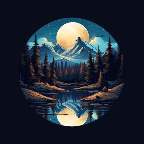Tshirt design forest mountain outdoor | Premium AI-generated image