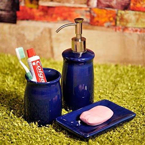 ExclusiveLane Elegant Ceramic Bathroom Accessory Set of 3 (Liquid Soap ...