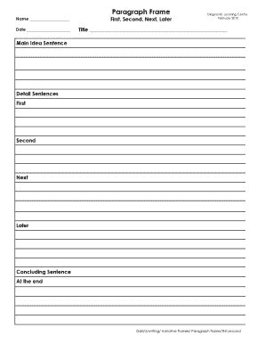 Paragraph Frame First Second - Webwinnipegsdca - Web Winnipegsd - Fill ...