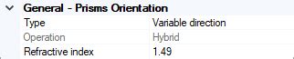 Defining the Prisms Orientation - Variable Direction