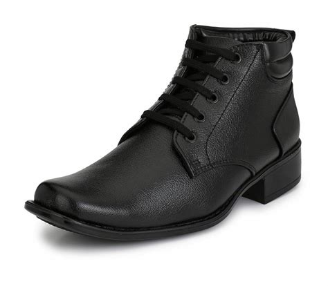 Buy MACTREE Men's Black Premium Mid Top Lace-Up Formal Shoes 45080-5 at ...