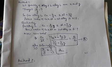 In an alloy the ratio of copper and aluminum is 4:5 and in other alloy ...
