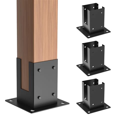 4×4" Post Base 4PCS Stainless Steel Brackets Woodworks Pergola Kit Deck ...