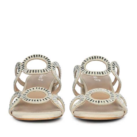 Saint Danica Strass-Embellished Black Leather Block Heels – SaintG India