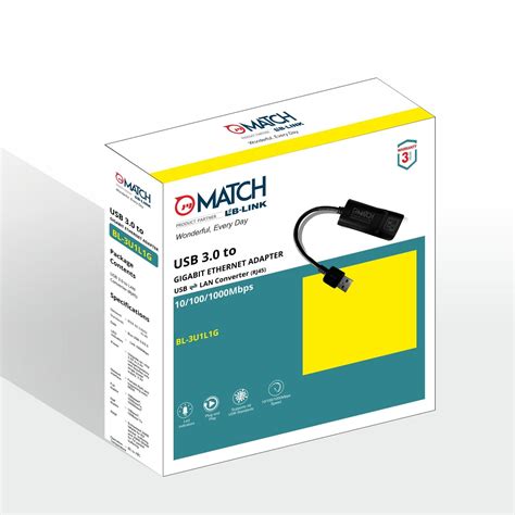 USB 3.0 to Gigabit Ethernet Adapter | USB to LAN Converter | MATCH LB ...