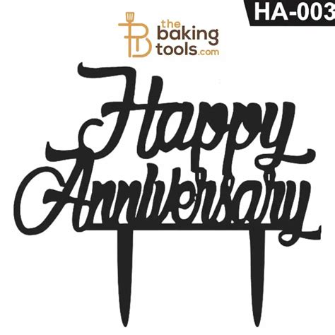 Elegant Happy Anniversary Acrylic Cake Topper HA-003