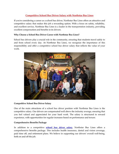 PPT - Competitive School Bus Driver Salary with Northstar Bus Lines ...