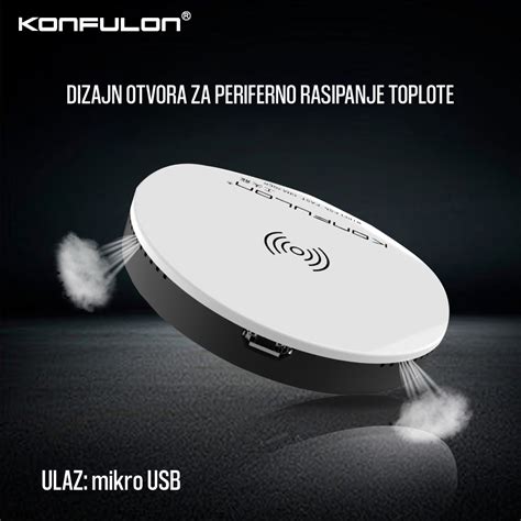 Wireless punjac KONFULON Q02 10W belo crni - Mob-Shop