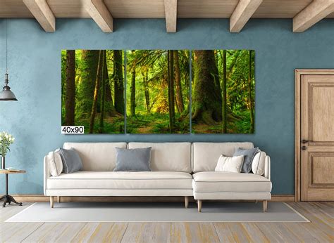 Lush Green Deep Forest With Sunlight Large Print - Pacific Northwest ...