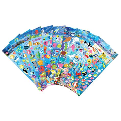 Happy Underwater Sea World Stickers 10 Sheets With Angelfish Sharks ...
