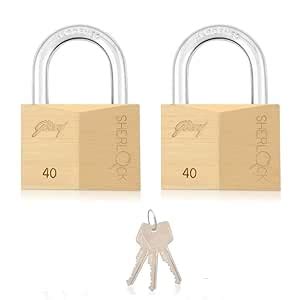 Godrej Sherlock 40 MM | Solid Brass Padlock, Rust Resistant & Hacksaw ...