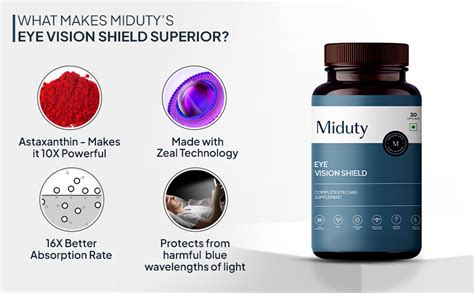 Miduty Eye Vision Shield Supplement for Dry Eyes | Bilberry Fruit ...