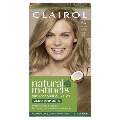 Clairol Natural Instincts Color Crème, 8A Medium Cool Blonde, Demi ...