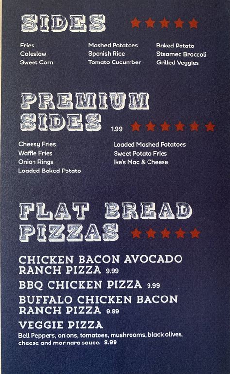 Menu at Ike's Place Bar & Grill, Abilene