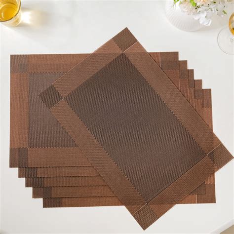 Textured Reversible Table Mat Brown Set Of 6 Online - Premium Table Mat ...
