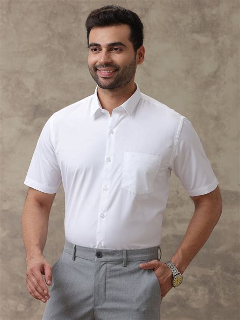 Men 100% Cotton White Shirt Luxury Cotton