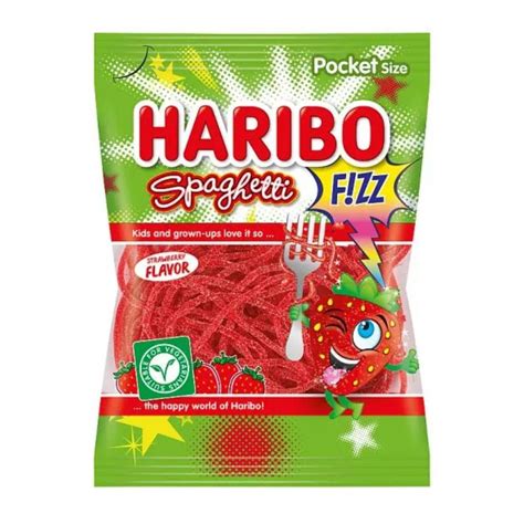 Haribo Spaghetti Fizz Strawberry 75gr | Candy Snack Experts