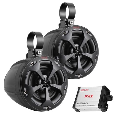 Pyle 4-Inch 800-Watt-Max Waterproof Marine Wakeboard Tower Speakers ...