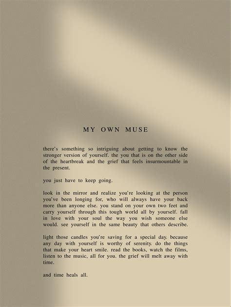 My Own Muse, 8x10 Minimalist Print, Wall Art, Poetry Print, Self Love ...