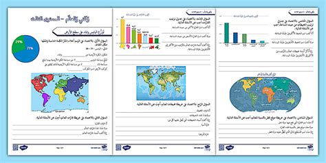 وطني والعالم ( القارّات والمحيطات) - أوراق عمل