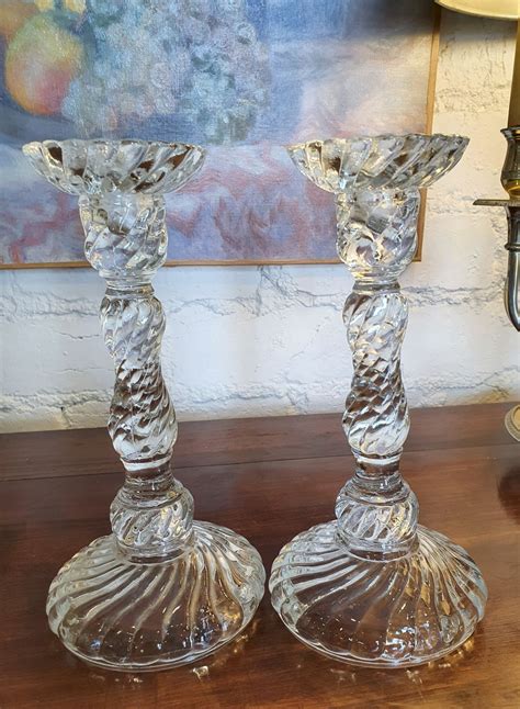 A pair of Baccarat Crystal Candlesticks