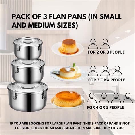 Moldes de flan de acero inoxidable para hornear con baño de agua ...