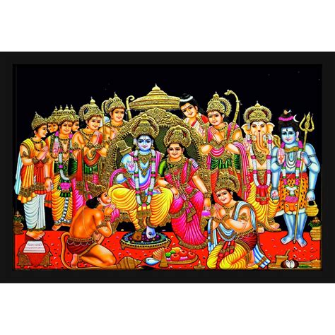 Mad Masters Lord Ram Darbar Rama Bhagwan Hindu God Painting Photo Frame ...