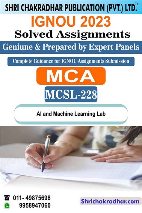 Buy IGNOU MCSL 228 Solved Assignment 2023 AI and Machine Learning Lab ...